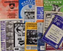 Selection of Wolverhampton Wanderers away football programmes to include 1958/59 Barrow (FAC),