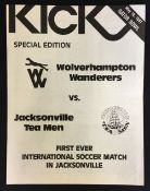 1981 American Tour Jackson Tea Men v Wolverhampton Wanderers Football Programme, 16 May 1981,