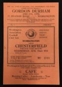 1951/52 Workington v Chesterfield football programme at Borough Park dated 22 August 1951, 1st