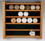 Small wooden golf ball rack and golf balls - to incl Square Mesh 