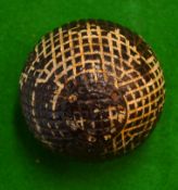 Guttie Golf Ball- unrecorded Dickson Zoin with fine mesh markings retaining some of the original