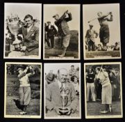 Bobby Jones and other famous golfers real photograph golfing cigarette cards - 