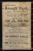 Greyhound Racing - 1919 Brough Park Official Race Card date Wednesday night, 9th April at Byker,