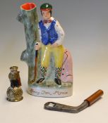 Young Tom Morris Staffordshire flat back golfing figure - modern replica overall 9.5