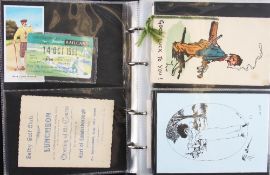 Album of Early Golfing ephemera from the 1900's onwards (52) - to incl Vic Scraps, Walt Disney