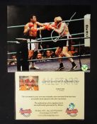 Boxing - Richard Dunn Signed Boxing Print depicting an action scene against Muhammad Ali, signed