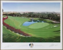 Graeme Baxter signed 1997 Valderrama Ryder Cup print - signed by European team member Lee Westwood