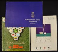 3x interesting Amateur Golf Tournament programmes to incl 1975 The R&A Commonwealth Trophy