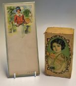 Tennis - Lawn Tennis Ink Blotter Paper with colourful scenes of a female Tennis player to the top,