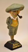 Penfold Man papier-mâché advertising golfing figure c. 1935 - c/w pipe and mounted on the original