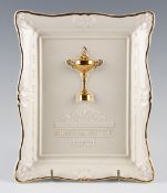1997 Valderrama Ryder Cup Commemorative ceramic wall plaque - with 22ct gold trim, hand crafted by