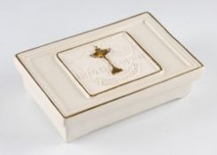 1997 Valderrama Ryder Cup Commemorative ceramic playing card box - with 22ct gold trim, hand crafted