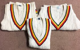 Cricket - 3 MCC Cricket Pullovers including one sleeveless, all by Bill Edwards, size 38