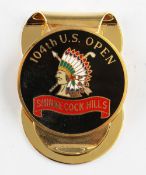 2004 US Open Golf Championship gilt and enamel money clip - played at Shinnecock Hills and won by
