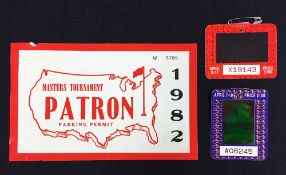 The Masters Golf Tournament Entrance Badges and Car Parking Permit - 1982 Masters Patron Parking