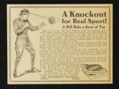Boxing - A Knockout for Real Sport! Boxing Advert - the Yale Shadow Ball a small paper advert that