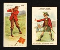 2x rare and early Cigarette golf cards - to incl Wm Clark and Son 
