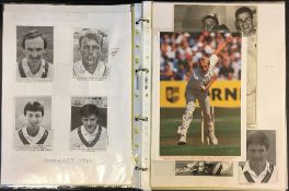 Cricket - Somerset, Surrey, Sussex and Yorkshire Counties Players Signatures on newspaper & magazine