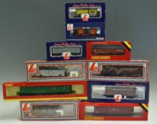 OO Gauge Mixed Railway Rolling Stock includes Hornby R738 Ferry Van, R4057A Luggage Van, R235 Open
