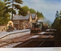 Shropshire - Railway - Signed 'Much Wenlock' Railway Colour print signed by the artist Don
