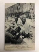 India - Sikh Soldiers WWI Postcard A fine French postcard showing Sikh soldiers with and without
