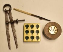 Interesting Samuel Heath Brass Paperweights both marked 'solid brass made in England SH' a
