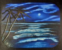 American Serial Killer - Original Artwork - John Wayne Gacy (1942-1994) 'Blue Moon Calm' Oil