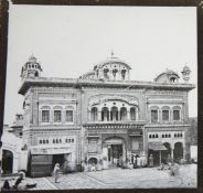 India - Rare Glass Slide of Amritsar - A rare view of the darshani deorhi of the golden temple,