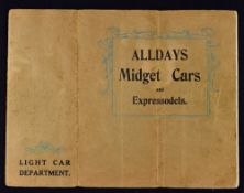 Alldays Midget Cars Sales Catalogue 1912 - An early 16 page sales catalogue featuring the Alldays 