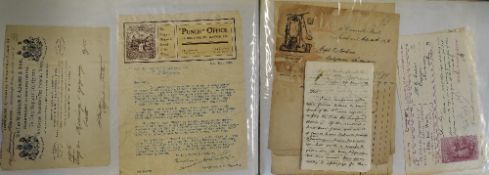 Captain E.G. Cochrane (1834-1911) - Large Selection of Receipts relating to purchases made by