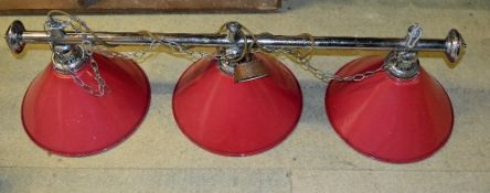 Triple Shade Feature Light suitable for Snooker/Games or Dining table, a single bar with 3x