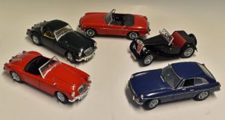 Selection of MG Revell 1:18 Diecast Models to include MGA Roadster with hardtop (broken wing