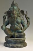 India - Ganesh Bronze Figure measures 32x21cm approx.