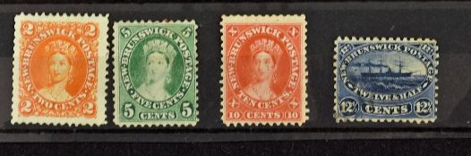 New Brunswick Early Postage Stamp Collection Of four stamps of 1860-63 - The first three are