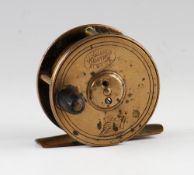 Early Hardy's Birmingham rare small size brass plate wind reel: 2.25