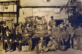 Fishing Club Photograph c.1930 photograph of a fishing club membership gathered outside 'The