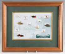 Display of New Zealand trout flies: titled 