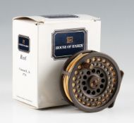 Hardy Viscount LA Mk III alloy fly reel: 3 5/8 dia - #7-8, retaining all the original golden brown