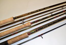 3x carbon/graphite salmon fly and spinning rods - Shakespeare Golden Fly (1734/420) 14ft 3pc woven