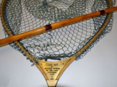Accessory: A fine ash framed landing net by Maurice Ingham of the Carp Fishers' Club, with
