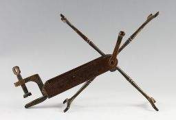 Early Hardy Bros 1897 Model line drier - with brass removable arms each numbered 1-4, straight brass