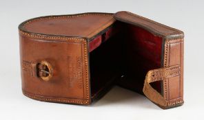 Hardy's block leather D Shaped reel case: for 4.5