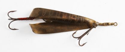 Large Fishing Bait: Giant Geens Bait with the original huge hooks - with the owners initials EJL and
