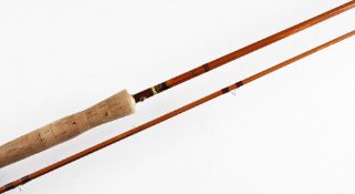 JS Sharpe Aberdeen The Scottie Fly Rod: 9ft 2pc split cane - line #6, burgundy whipped guides,