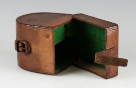 Reel Case: Leather block D shaped reel case - 3.5