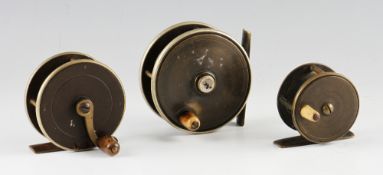 3x interesting brass trout fly reels: to incl 3