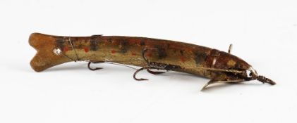 Rare Horn Fishing Lure: Victorian large horn minnow in salmon smolt colours - overall 4