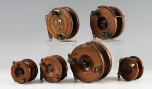 6x various Nottingham wooden reels: ranging from 2.5