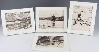 Norman Wilkinson fishing prints (4): titled 