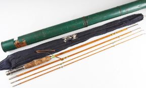 Horrocks & Ibbotson Co., NY 6ft 6in split cane travel fly rod with spare tip (one male ferrule needs